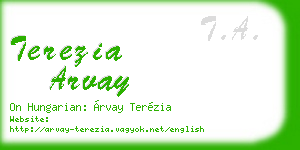 terezia arvay business card