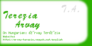 terezia arvay business card